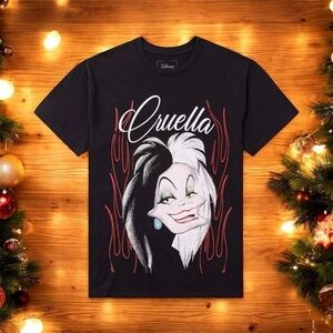 Disney Cruella De Vil Flames Graphic Print T-Shirt